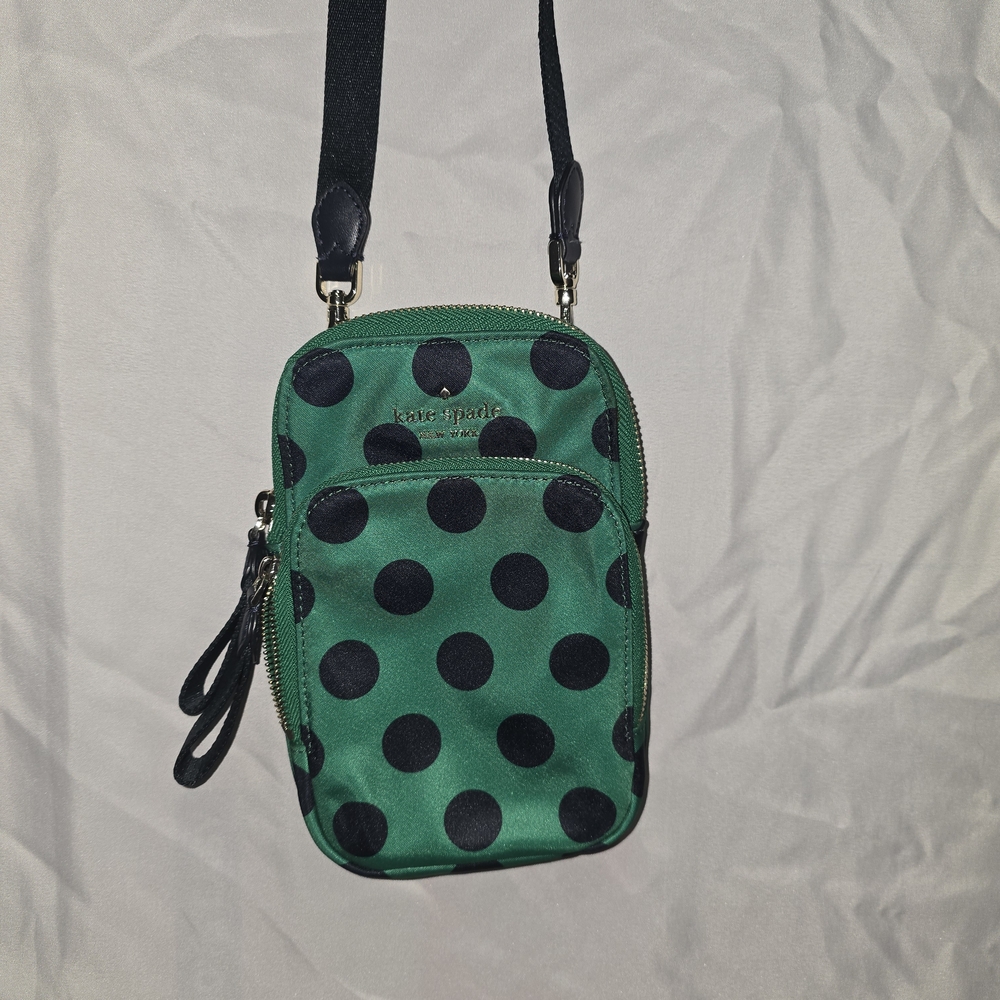 Kate Spade Green Polka Dot Crossbody Bag